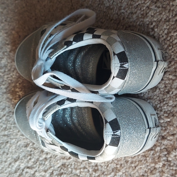VANS WOMENS GLITTER CHECKER CLASSIC SNEAKERS US 6.5 - Picture 4 of 4